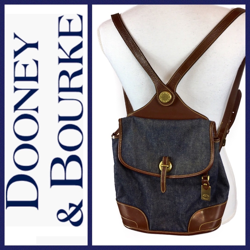 Dooney & Bourke Denim/Leather Backpack Authentic